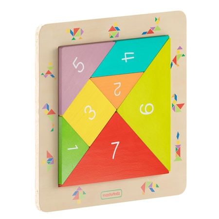 Flash Furniture Bright Beginnings Commercial Natural Birch Plywood STEM Tangram Shape Building Learning Board MK-MK00538-GG